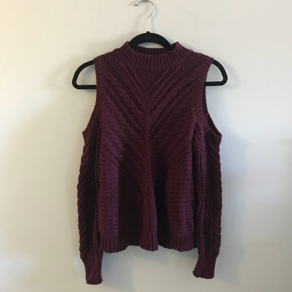 Cold shoulder sweater